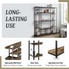 Bookcase and Bookshelf, Home Office 5 Tier Bookshelf, Open Freestanding Storage Shelf with Metal Frame