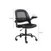 Office chair, home computer chair comfortable long sitting, with mesh backrest, ergonomic student desk writing chair lift swivel office chair black