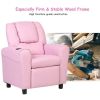 Children PU Leather Recliner Chair with Front Footrest