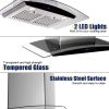 30 inch Wall Mounted Range Hood 700CFM Tempered Glass Touch Panel Control Vented LEDs