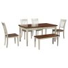 Stylish Wooden Furniture Kitchen Table Set 6-Piece with Ergonomically Designed Chairs