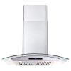 30 inch Wall Mounted Range Hood 700CFM Tempered Glass Touch Panel Control Vented LEDs