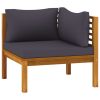 6 Piece Patio Lounge Set with Cushion Solid Acacia Wood