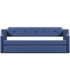 Upholstered Daybed with Trundle, Wood Slat Support,Upholstered Frame Sofa Bed , Twin