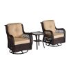 Outdoor Chairs Set 3 Pieces Set Furniture Set for Balcony Rattan Chairs and Table with Cushions - Orange XH