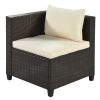 Outdoor, Patio Furniture Sets, 5 Piece Conversation Set Wicker Rattan Sectional Sofa with Seat Cushions