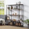 [VIDEO] Bookcase and Bookshelf, Home Office 5 Tier Bookshelf, Open Freestanding Storage Shelf with Metal Frame, Black