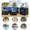 Outdoor, Patio Furniture Sets, 5 Piece Conversation Set Wicker Rattan Sectional Sofa with Seat Cushions