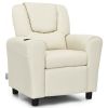 Children PU Leather Recliner Chair with Front Footrest