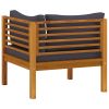 6 Piece Patio Lounge Set with Cushion Solid Acacia Wood