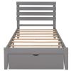 Twin Size Platform Bed with Drawer