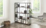 [VIDEO] Bookcase and Bookshelf, Home Office 5 Tier Bookshelf, Open Freestanding Storage Shelf with Metal Frame, Black