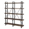 [VIDEO] Home Office 5 Tier Bookshelf, X Design Etageres Storage Shelf, Industrial Bookcase for Office with Metal Frame