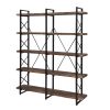 [VIDEO] Home Office 5 Tier Bookshelf, X Design Etageres Storage Shelf, Industrial Bookcase for Office with Metal Frame