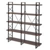 [VIDEO] Home Office 5 Tier Bookshelf, X Design Etageres Storage Shelf, Industrial Bookcase for Office with Metal Frame